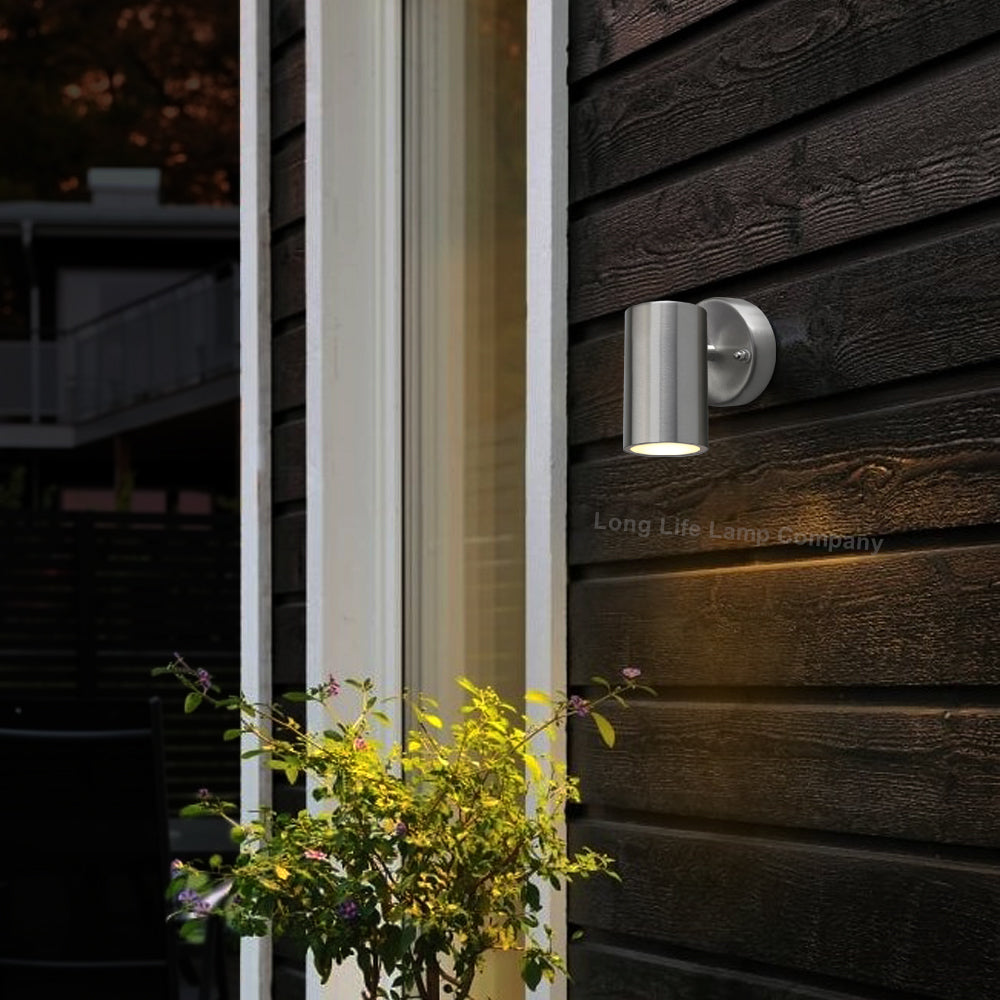 4W LED Outdoor Wall Light Warm White Stainless Steel IP44 - Free delivery on all orders