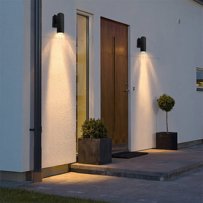 Single Outdoor Wall Light Black Stainless Steel IP65