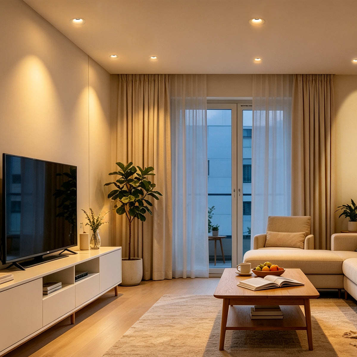 Energy-efficient 10W LED ceiling downlight for living rooms, bedrooms and dining areas