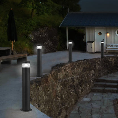 3w Modern Outdoor LED Cool White Bollard Light Stainless Steel Black Finish - Free delivery on all orders