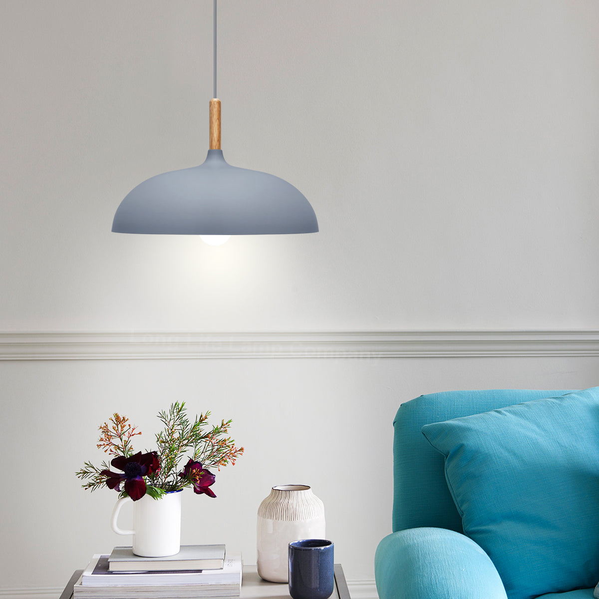Modern Retro Pendant Ceiling Light Grey M0133