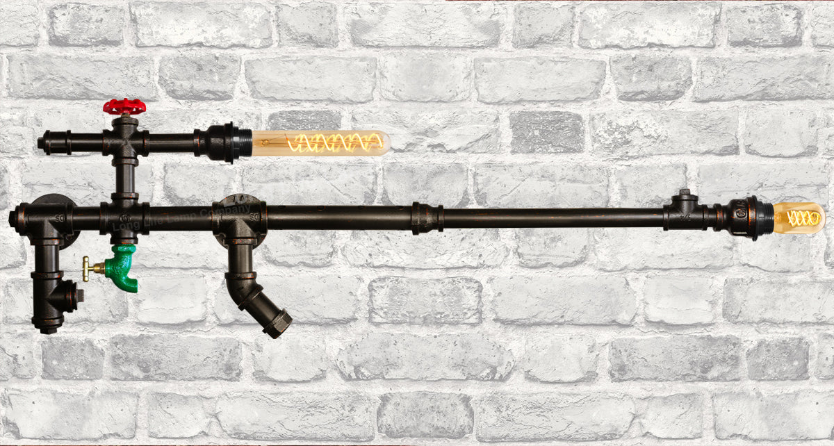 Steampunk Rifle Wall Light E27 LED 60W Industrial with 2w T30 & 4w T45
