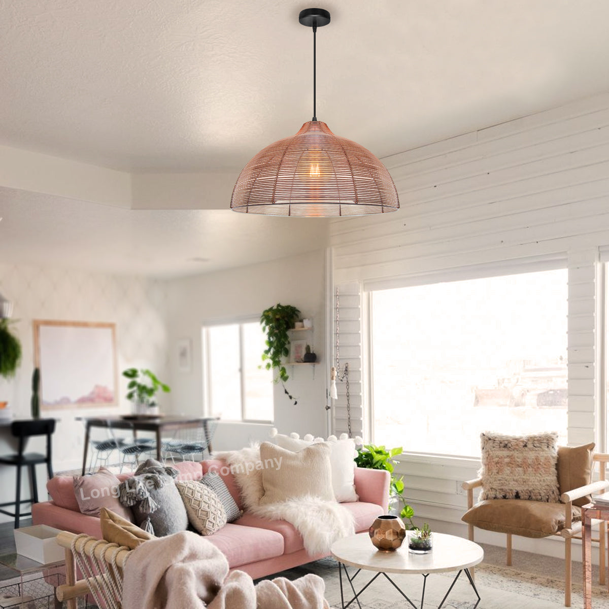 Modern Copper Cage Ceiling Pendant Light M0182 - Free delivery on all orders