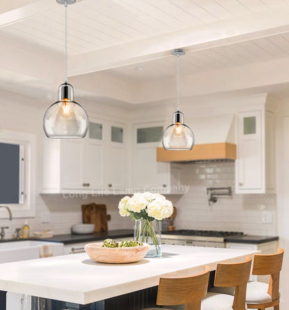 Modern Mini Globe Clear Glass Pendant Light M0185 - Free delivery on all orders