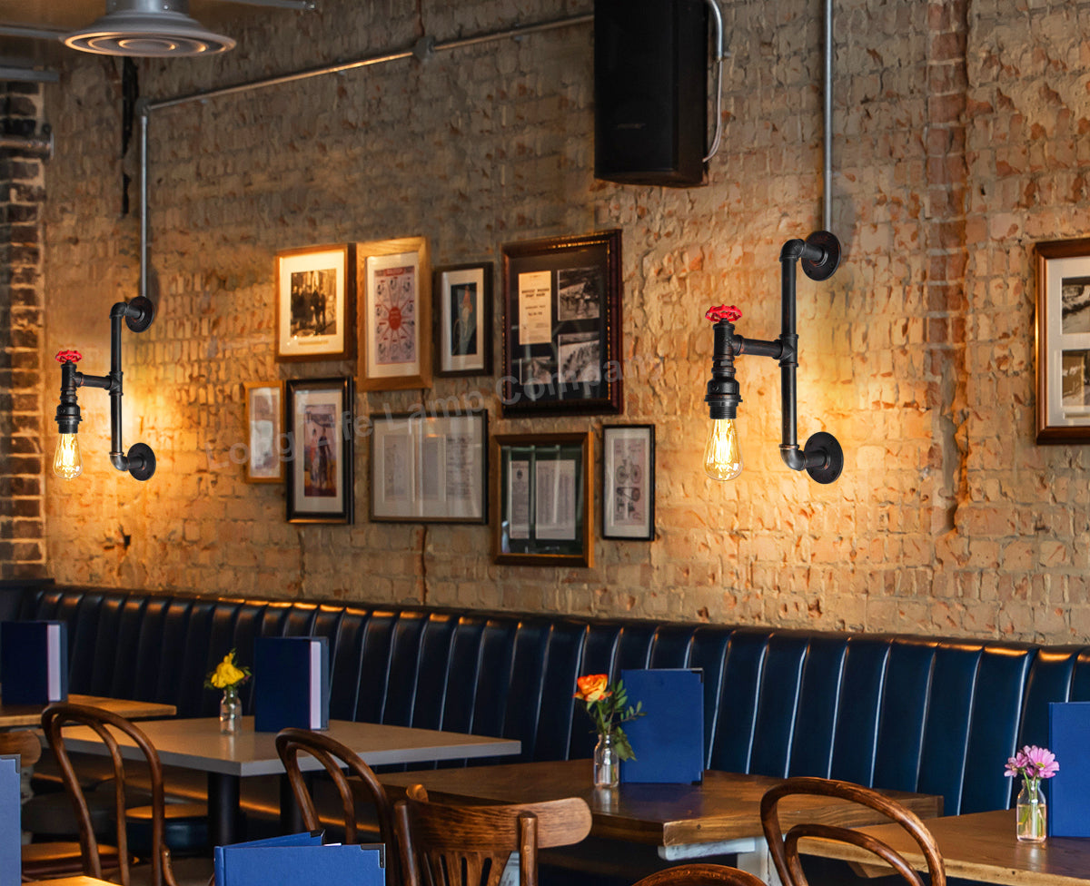 Retro Vintage Industrial Water Pipe Wall Light M0187P - Free delivery on all orders