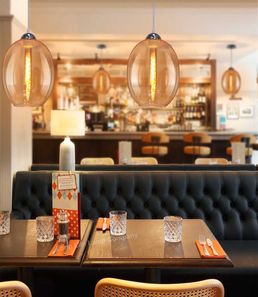 Modern Vintage Oval Glass Ceiling Pendant Light M0196 - Free delivery on all orders