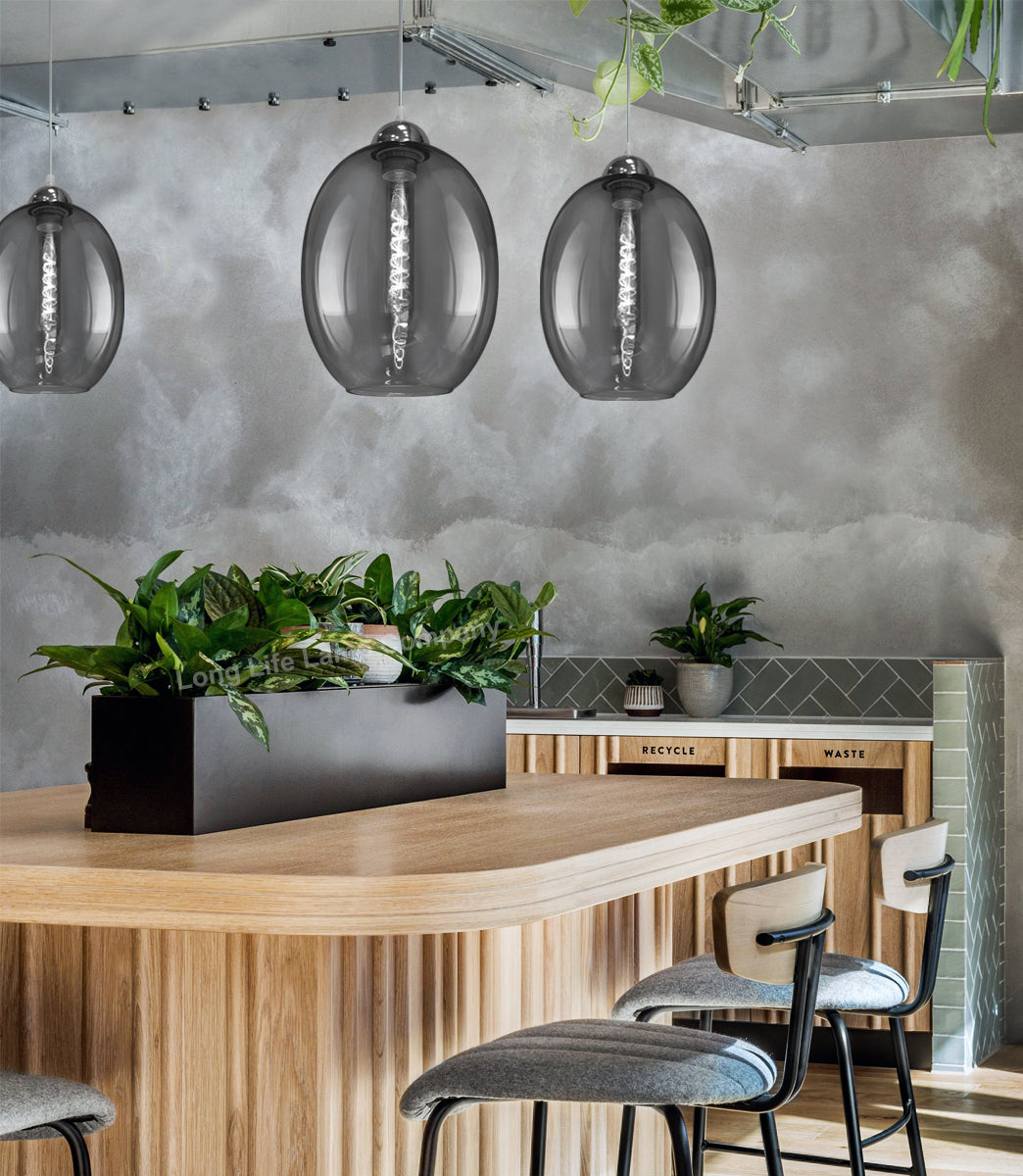 Modern Vintage Oval Glass Ceiling Pendant Light - Free delivery on all orders