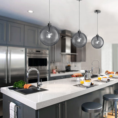 Modern Vintage Ceiling Smoked Grey Globe Pendant Light - Free delivery on all orders