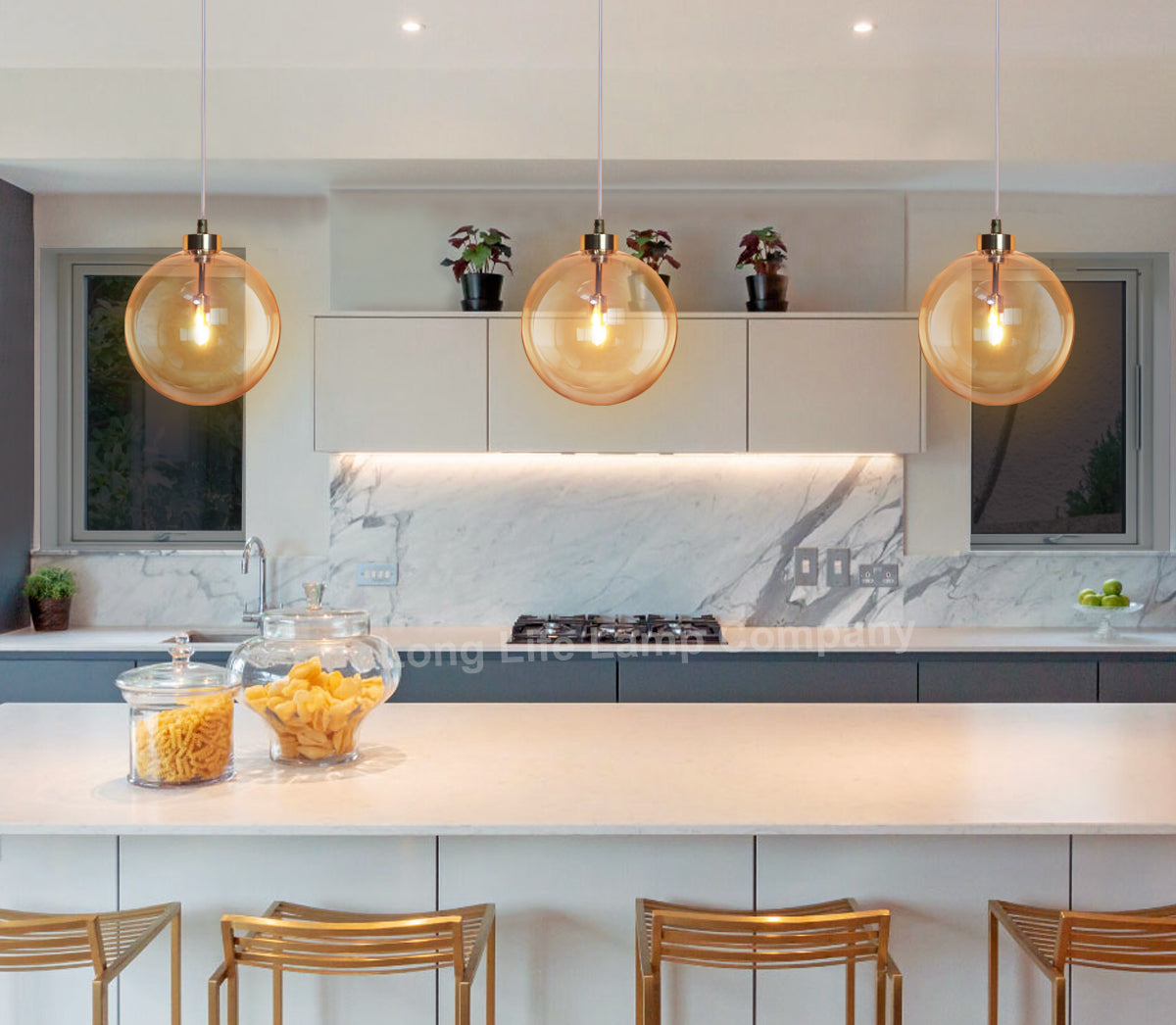 Modern Vintage Ceiling Smoked Gold Globe Pendant Light - Free delivery on all orders