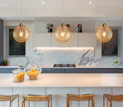 Modern Vintage Ceiling Smoked Gold Globe Pendant Light - Free delivery on all orders