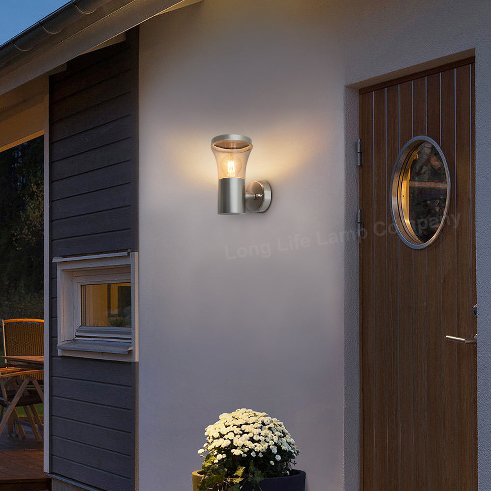 Modern LED Single Outdoor Wall Light Stainless Steel  with 5W LED Candle WW