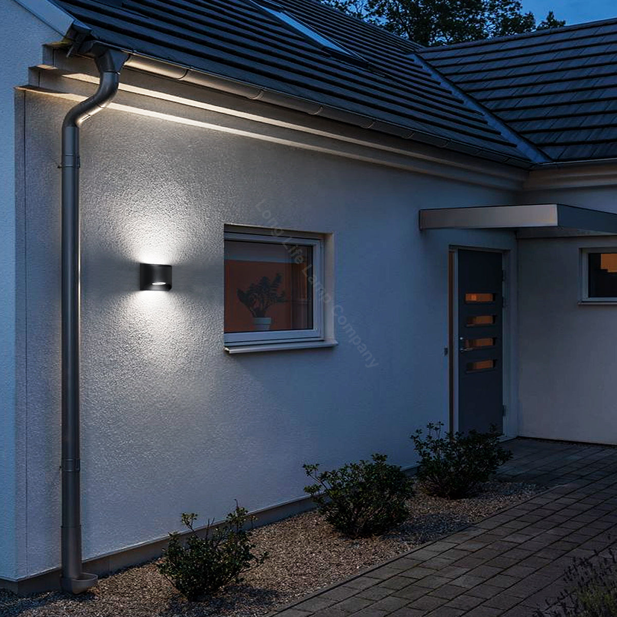 Modern LED Outdoor Wall Light Black Cool White
