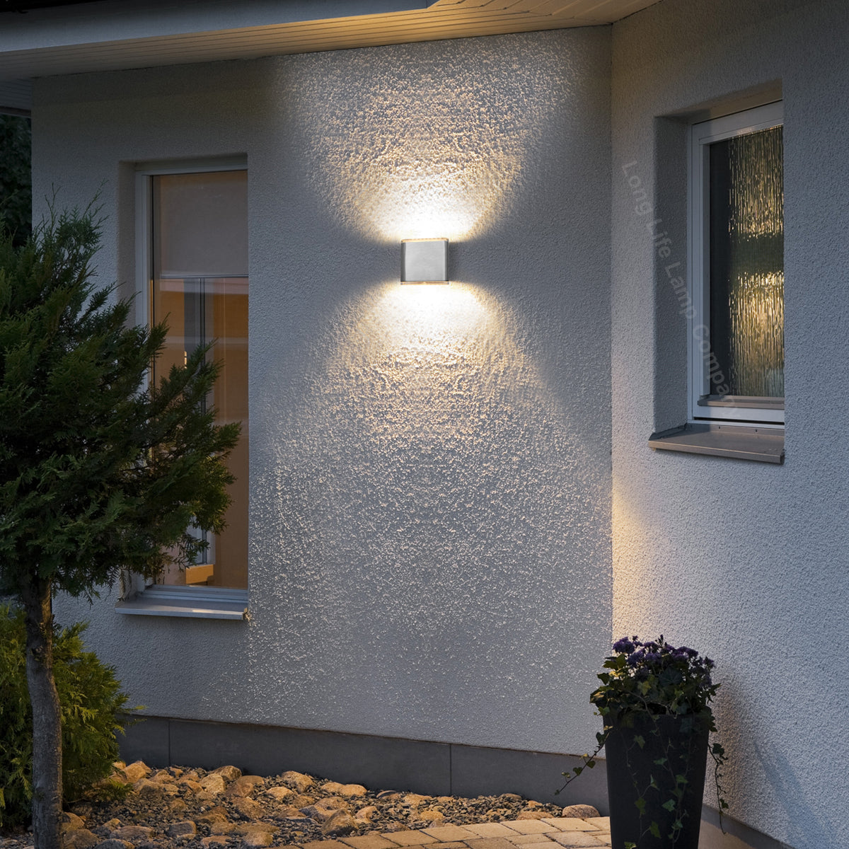 6W LED Outdoor Wall Light Warm White Stainless Steel IP54