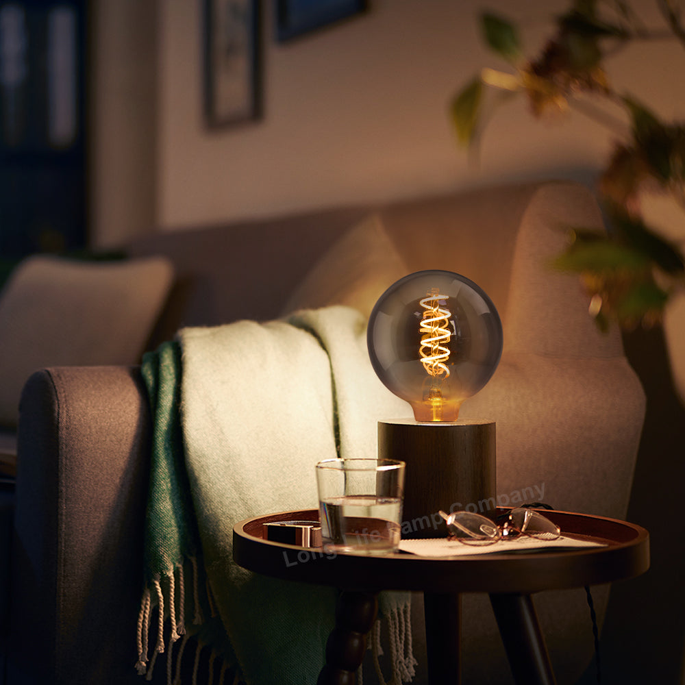 4w Vintage LED G95 Bulb E27 Spiral Filament Smoke Grey - Free delivery on all orders