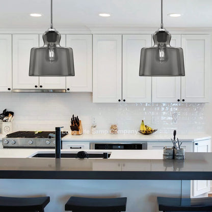 Modern Vintage Grey Smoked Glass Pendant Lamp - Free delivery on all orders