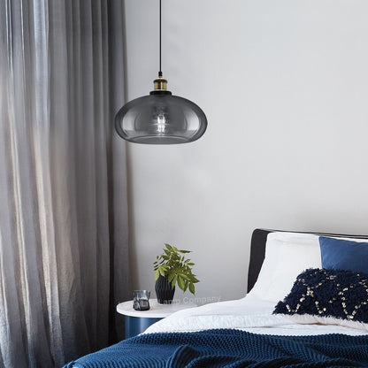 Modern Vintage Smoked Grey Glass Ceiling Pendant Light M0198