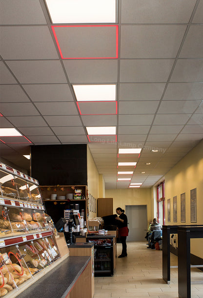 40w LED Recessed Ceiling Panel Frame Border Edge Light Red 600 X 600