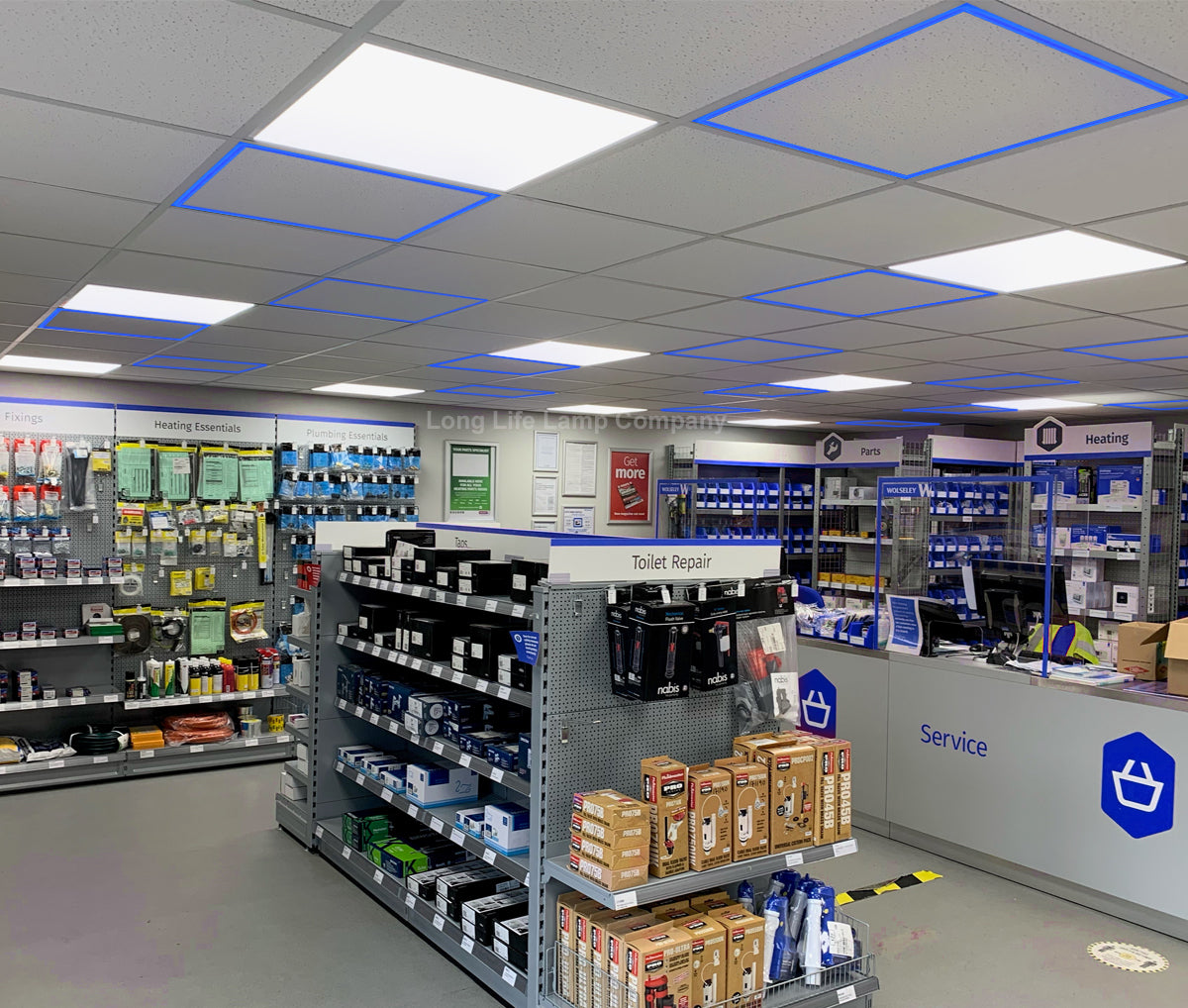 40w LED Recessed Ceiling Panel Frame Border Edge Light Blue 600 X 600