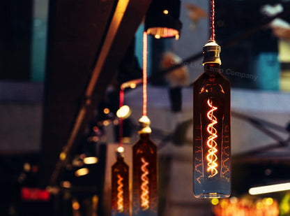 4W LED Decorative Light Bulb Whisky Bottle Blue Gradient Glass E27 Spiral Filament BLUEWHISKY