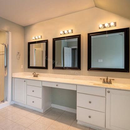 Opaque 3 Mini Globe Bathroom Mirror Light with Pull Cord IP44