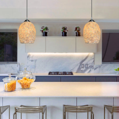 Vintage Ceiling Crackle Grey Mosaic Glass Pendant Light