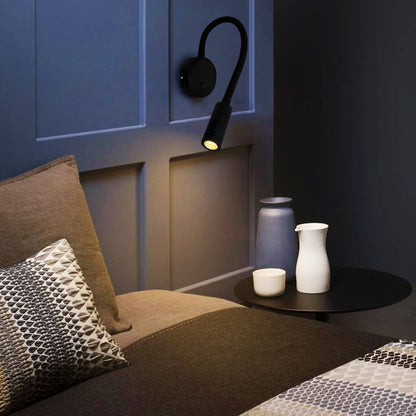 3W LED Adjustable Black Wall Mounted Reading Light with Flexible Arm Warm White 3000K