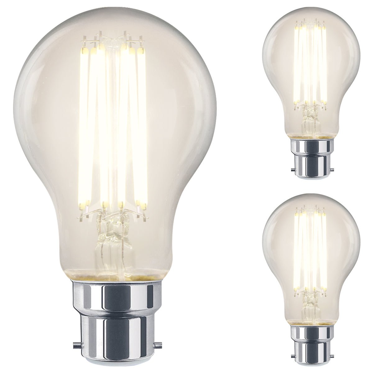 10W 12W LED A60 Filament Light Bulb 4000K B22 Clear Glass 3 or 5 or 10 PACK - Energy Light Bulbs - Free delivery on all orders
