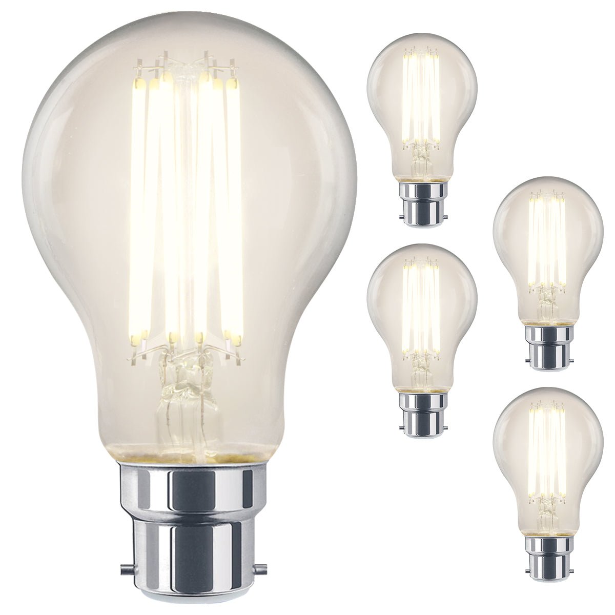 10W 12W LED A60 Filament Light Bulb 4000K B22 Clear Glass 3 or 5 or 10 PACK - Energy Light Bulbs - Free delivery on all orders