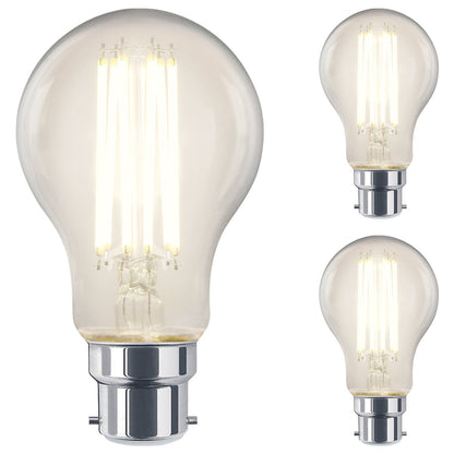 10W 12W LED A60 Filament Light Bulb 4000K Dimmable B22 Clear Glass 3 or 5 or 10 PACK - Energy Light Bulbs - Free delivery on all orders