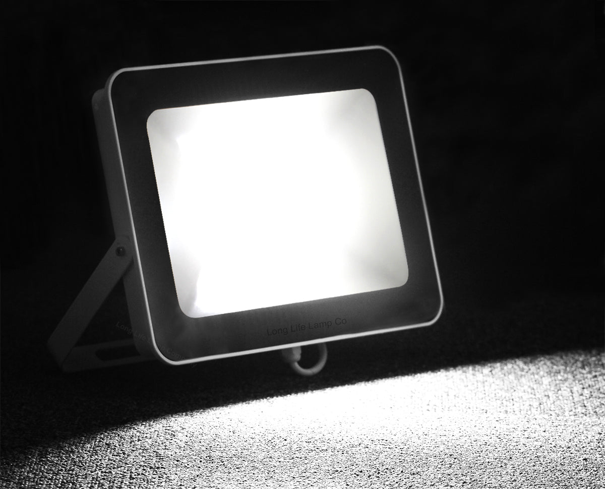 10w, 30w, 50w Compact Outdoor LED Flood Light White Body 6000k Super Bright - Free delivery on all orders