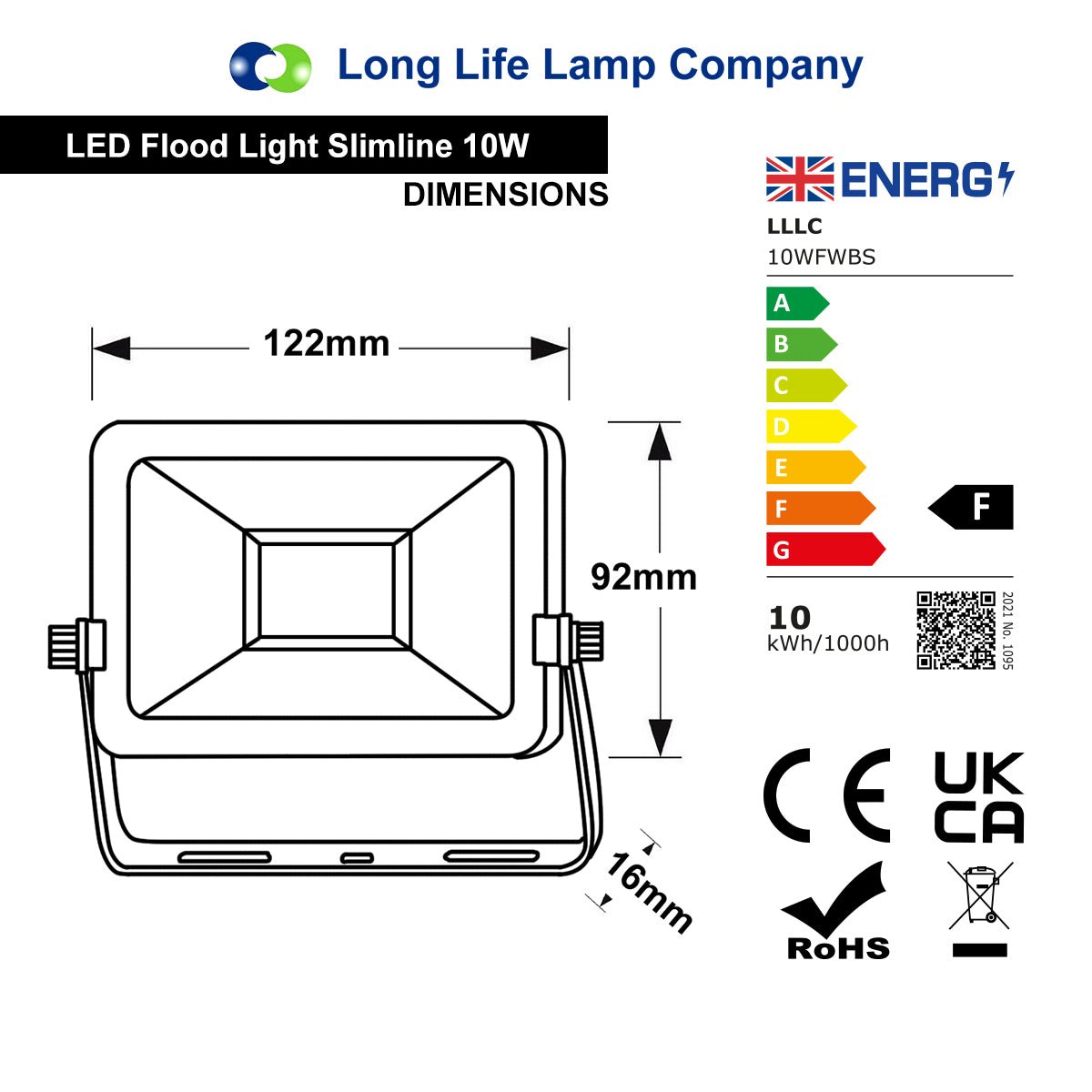 10w, 30w, 50w Compact Outdoor LED Flood Light White Body 6000k Super Bright - Free delivery on all orders