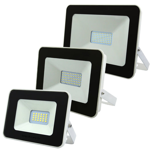 10w, 30w, 50w Compact Outdoor LED Flood Light White Body 6000k Super Bright - Energy Light Bulbs - Free delivery on all orders