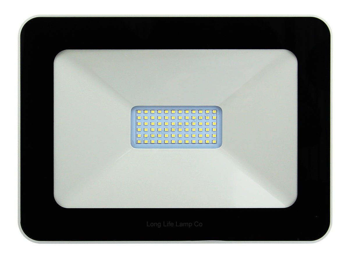 10w, 30w, 50w Compact Outdoor LED Flood Light White Body 6000k Super Bright - Free delivery on all orders