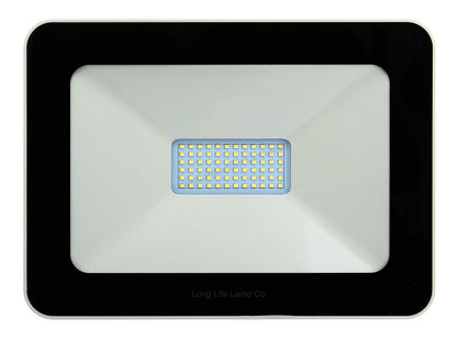 10w, 30w, 50w Compact Outdoor LED Flood Light White Body 6000k Super Bright - Free delivery on all orders