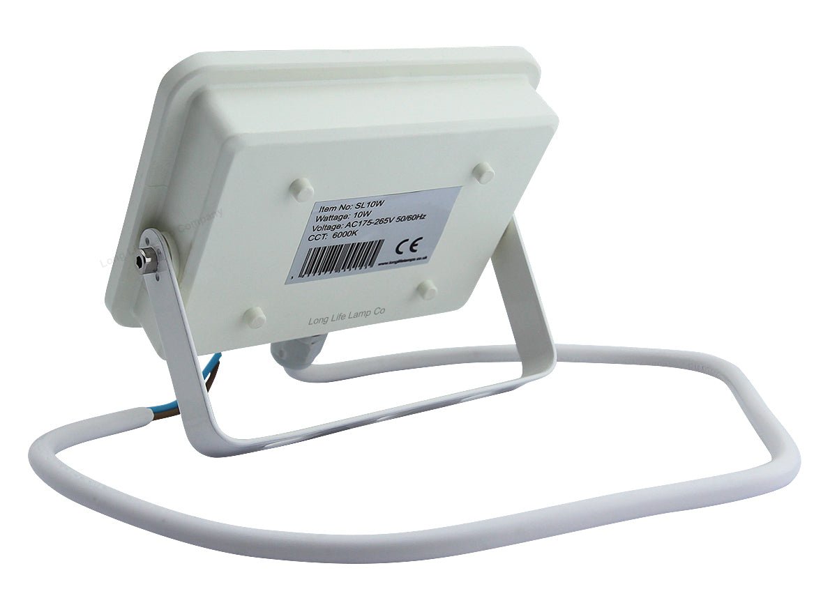 10w, 30w, 50w Compact Outdoor LED Flood Light White Body 6000k Super Bright - Free delivery on all orders