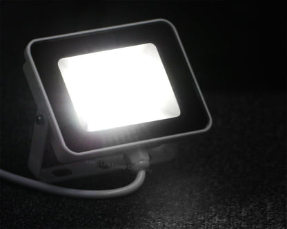 10w, 30w, 50w Compact Outdoor LED Flood Light White Body 6000k Super Bright - Free delivery on all orders
