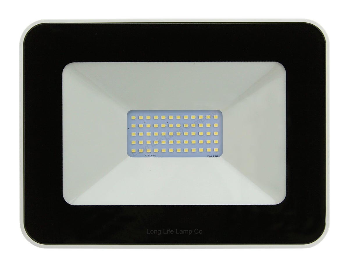 10w, 30w, 50w Compact Outdoor LED Flood Light White Body 6000k Super Bright - Free delivery on all orders