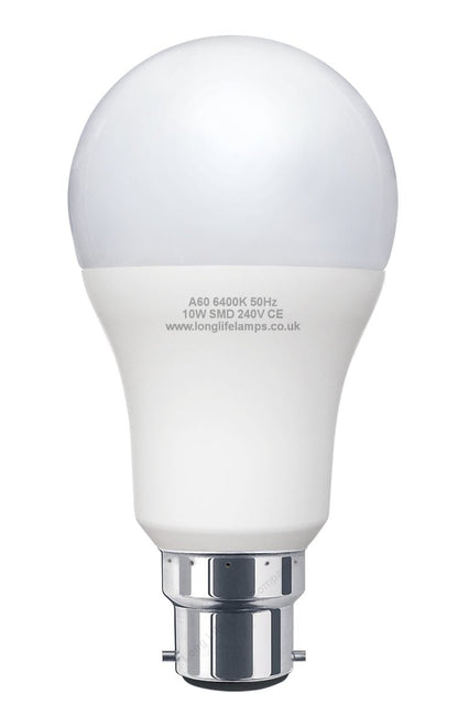 10w GLS LED Light Bulb Cool White B22 Bayonet A60 - Energy Light Bulbs - Free delivery on all orders