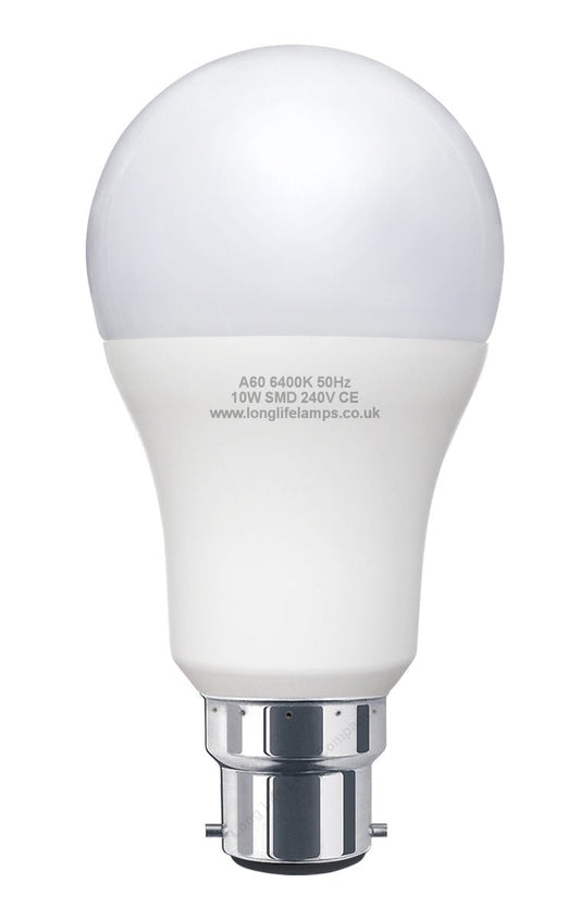 10w GLS LED Light Bulb Cool White B22 Bayonet A60 - Energy Light Bulbs - Free delivery on all orders