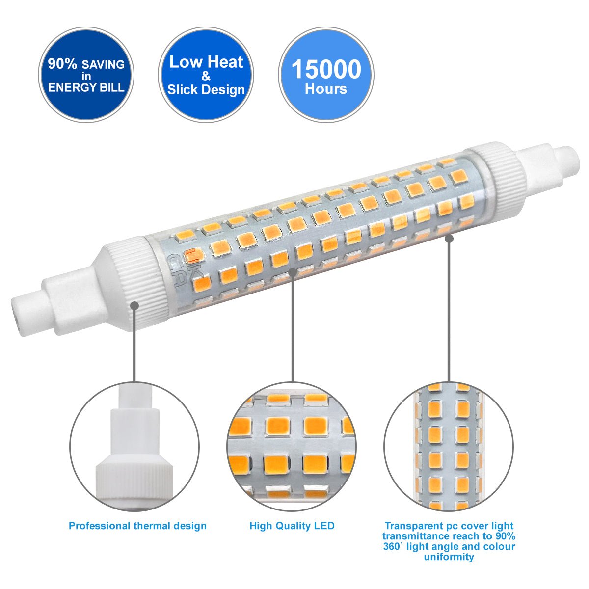 10W J118 R7s SMD LED Light Bulb Warm White or Cool White - Free delivery on all orders