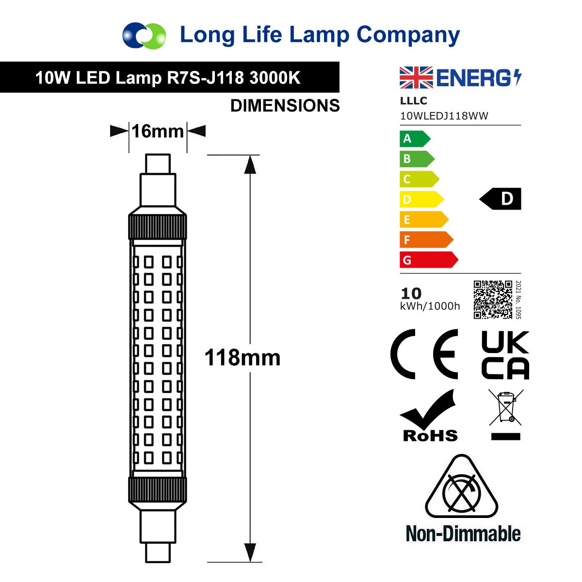 10W J118 R7s SMD LED Light Bulb Warm White or Cool White - Free delivery on all orders