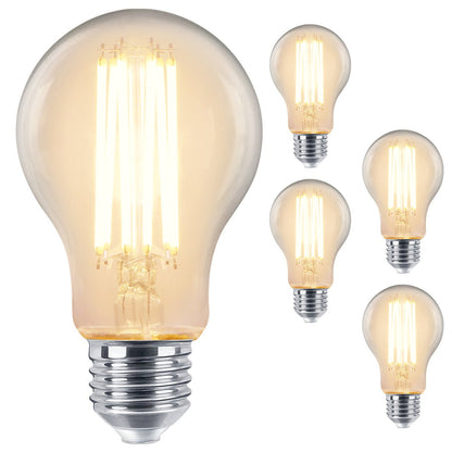 10W LED A60 Filament Light Bulb Dimmable 3000K E27 Clear Glass 3 or 5 or 10 PACK - Energy Light Bulbs - Free delivery on all orders