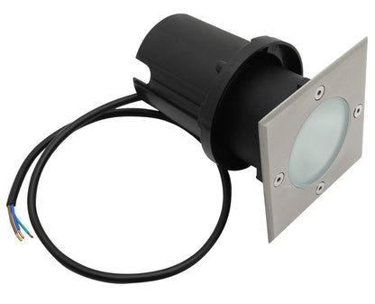 10w LED Outdoor Ground Walkover Light Square Cool White Brushed Chrome Finish - Energy Light Bulbs - Free delivery on all orders