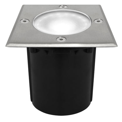 10w LED Outdoor Ground Walkover Light Square Cool White Brushed Chrome Finish - Energy Light Bulbs - Free delivery on all orders