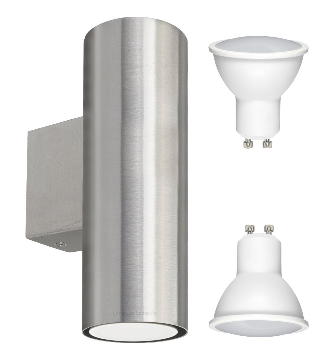 10W LED Stainless Steel Up Down Indoor Wall Light GU10 IP20 - Energy Light Bulbs - Free delivery on all orders
