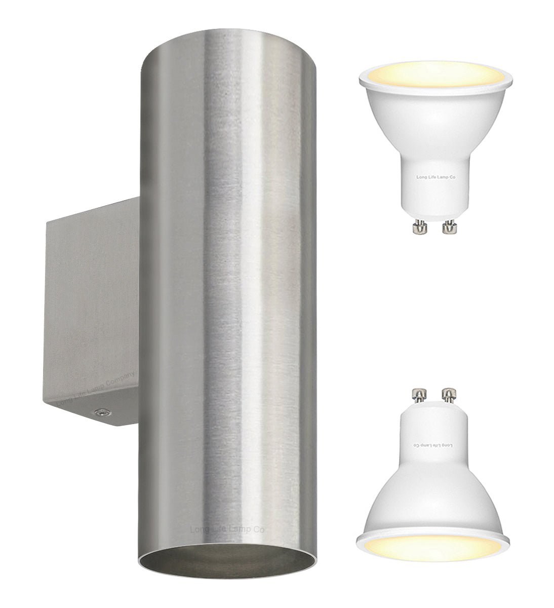 10W LED Stainless Steel Up Down Indoor Wall Light GU10 IP20 - Energy Light Bulbs - Free delivery on all orders