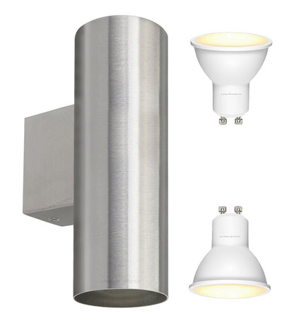 10W LED Stainless Steel Up Down Indoor Wall Light GU10 IP20 - Energy Light Bulbs - Free delivery on all orders