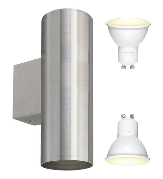 10W LED Stainless Steel Up Down Indoor Wall Light GU10 IP20 - Energy Light Bulbs - Free delivery on all orders