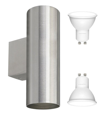 10W LED Stainless Steel Up Down Indoor Wall Light GU10 IP20 - Energy Light Bulbs - Free delivery on all orders