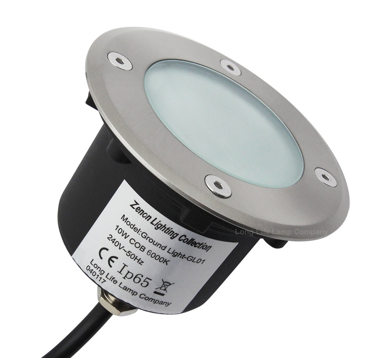 10w Outdoor Ground Walkover Light Round Cool White Brushed Chrome - Energy Light Bulbs - Free delivery on all orders